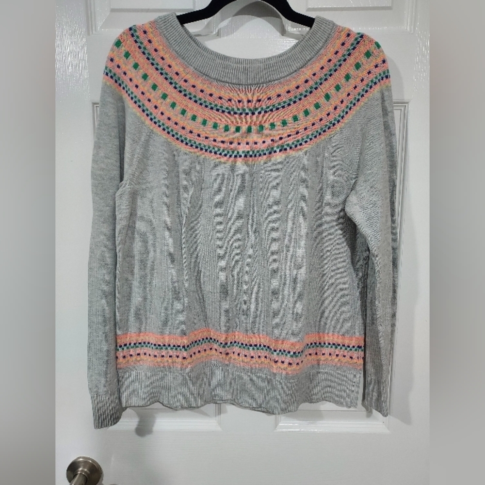 Gap Holiday Fairis Light Heather Crewneck Pullover Sweater in Size XL